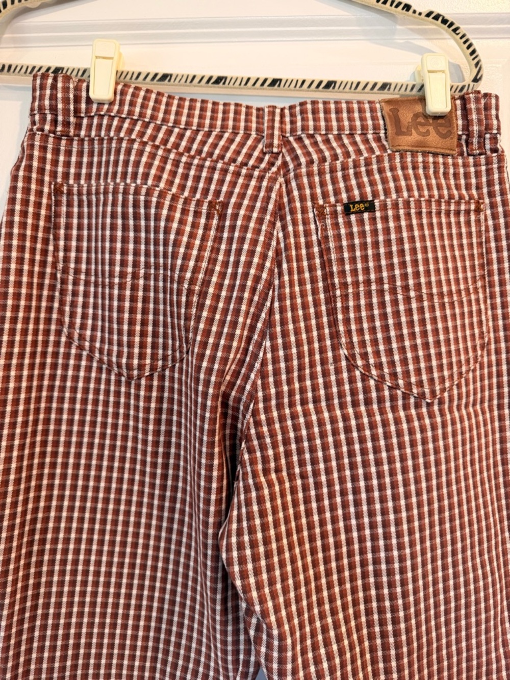 Lee High-Rise Flare Pants - Rust & Cream Gingham - Picture 2 of 3